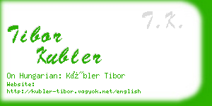 tibor kubler business card